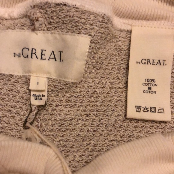 THE GREAT Striped NWT The Cropped Sweatpants with Drawstring size 1 (Medium) - Picture 6 of 13